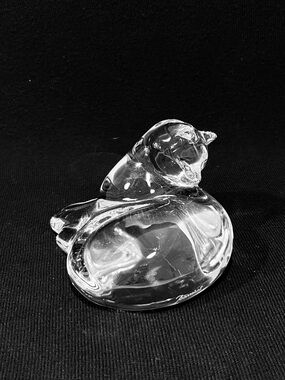 Vintage Baccarat Crystal Reclining Cat Figurine Paperweight 5”-4”-3” Signed